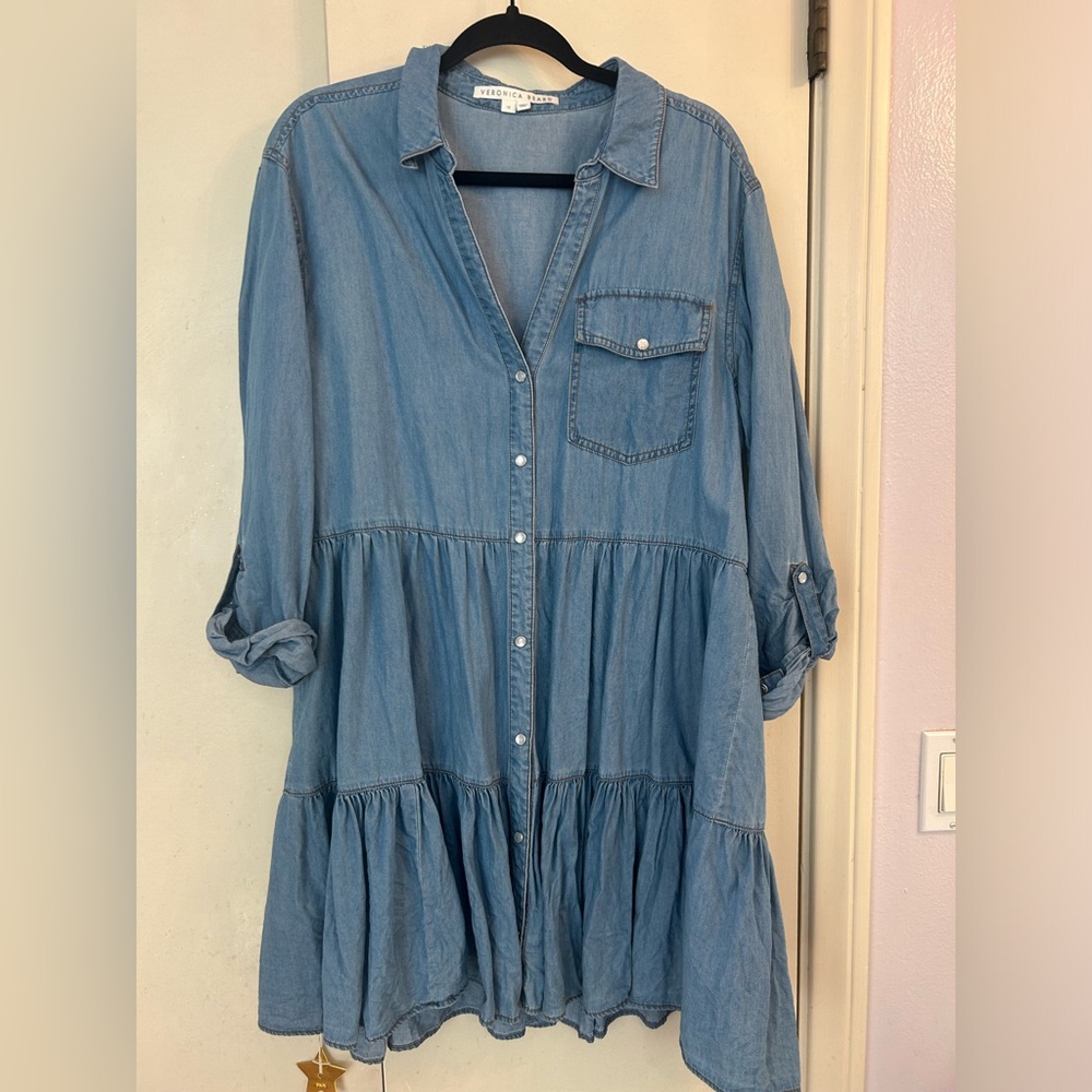 Veronica Beard Denim Snap Front Dress